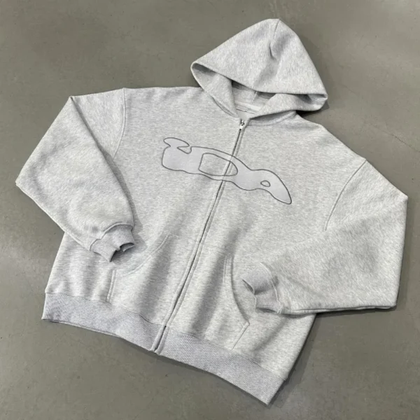All Grey IDA Supply OG Logo Zip-Up Hoodie