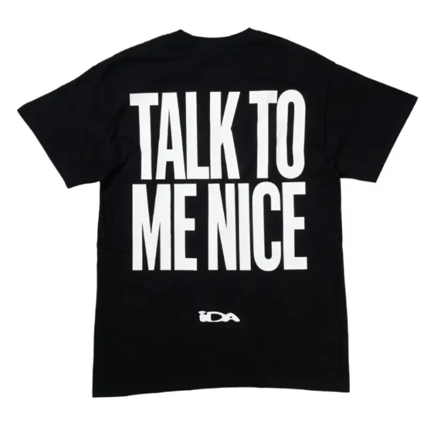 Black IDA Supply Talk To Me Nice Short Sleeve Tee Back