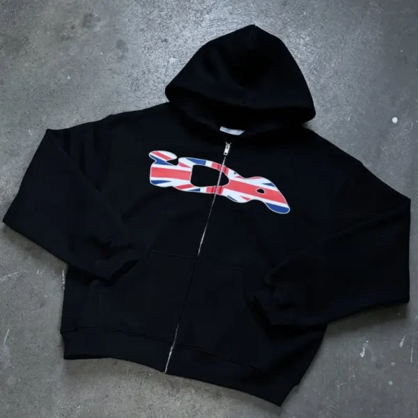 Black IDA Supply UK Zip-Up Hoodie