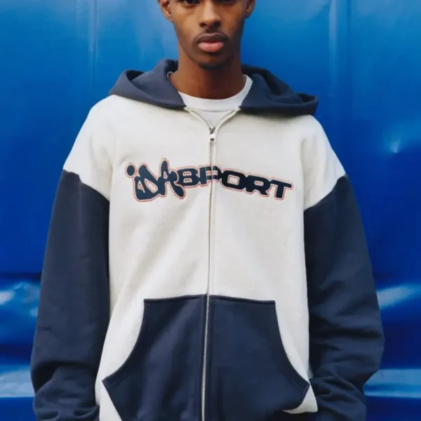 Blue/White IDA Supply Sport Zip-Up Hoodie