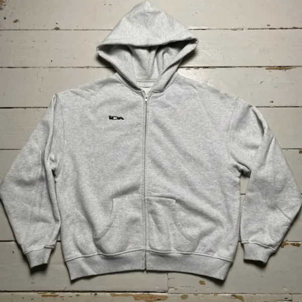 Grey IDA Supply Logo Zip-Up Hoodie