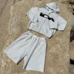 Grey IDA Supply OG Logo Zip-Up Short Set