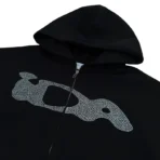 Black IDA Supply Rhinestone Zip-Up Hoodie View