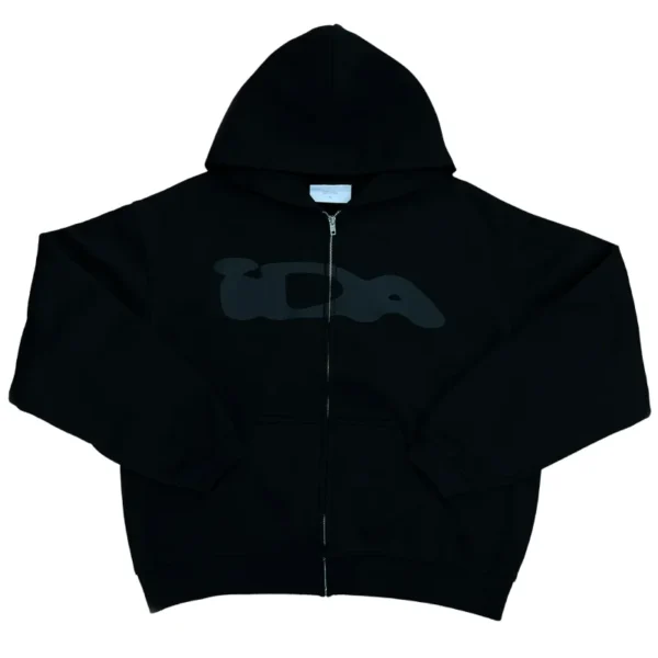 Black on Black IDA Supply Zip-Up Hoodie