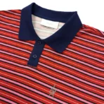 Red IDA SPLY Monogram Long Sleeve Polo Tee Front