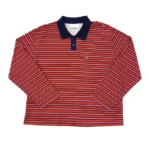 Red IDA SPLY Monogram Long Sleeve Polo Tee