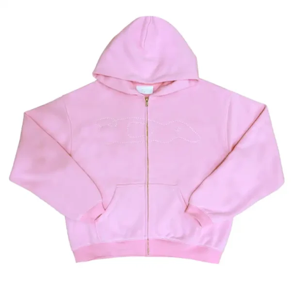 Pink IDA Supply Chain Stitch Zip-Up Hoodie