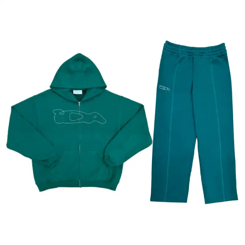 Green IDA Supply Chain Stitch Logo Zip-Up Tracksuit