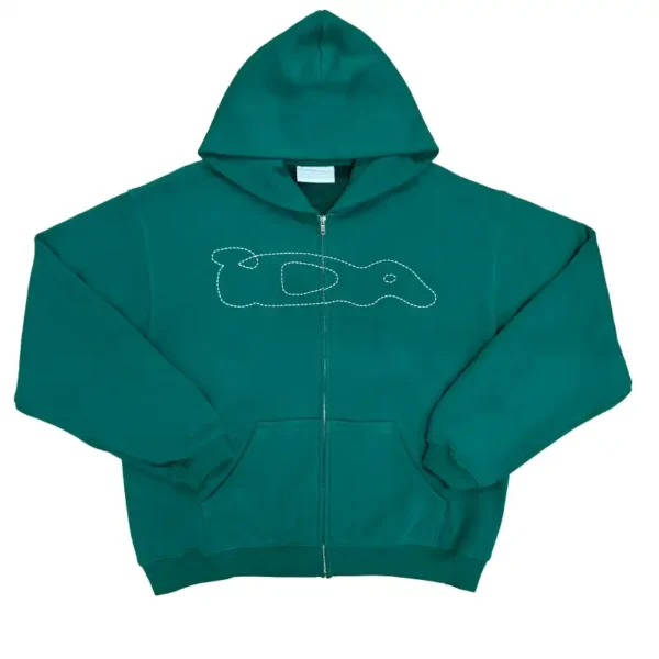 Green IDA Supply Chain Stitch Zip-Up Hoodie