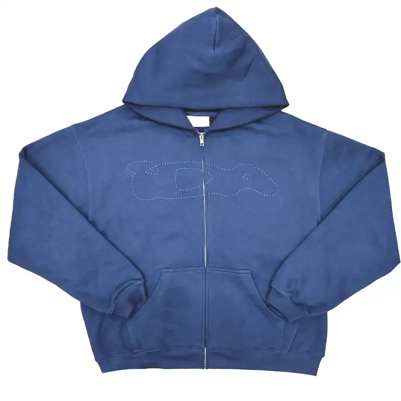 Navy IDA Supply Chain Stitch Zip-Up Hoodie