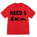 Red IDA Supply Need Cash Short Sleeve Tee